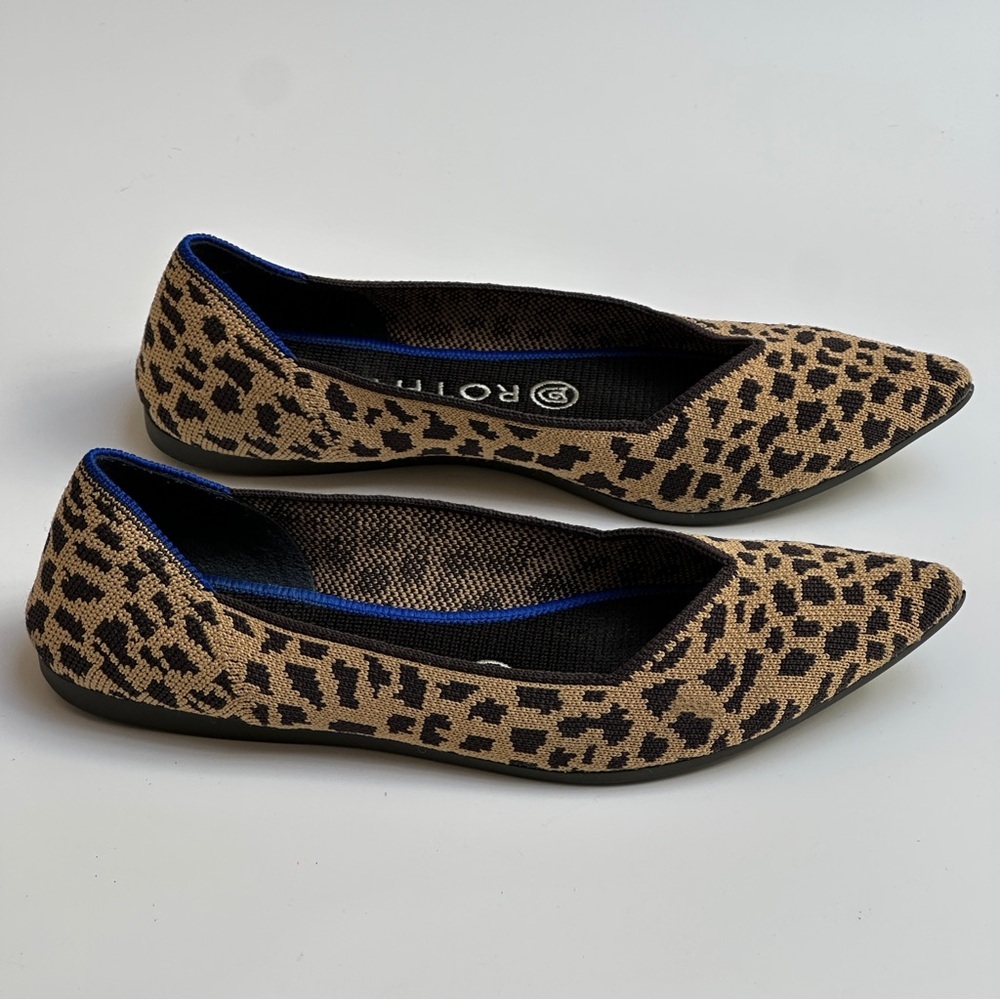 Rothy’s The Point Leopard Print Flats Size 7.5 Re… - image 4